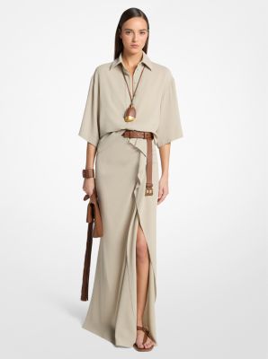 Wool Crepe Pareo Skirt 1990$