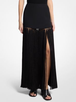 Wool Gabardine Tassel Skirt