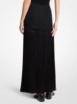 Wool Gabardine Tassel Skirt