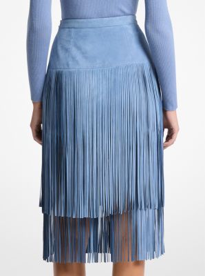 Falda de gamuza con flecos