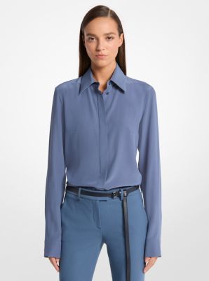 Camisa Hansen de crepé de China de seda