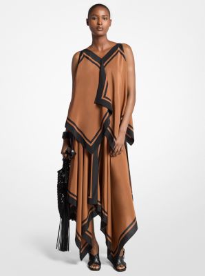 Silk Crepe De Chine Scarf Top