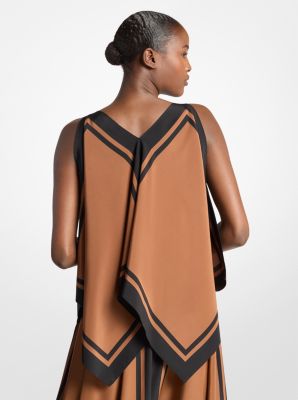 Silk Crepe De Chine Scarf Top