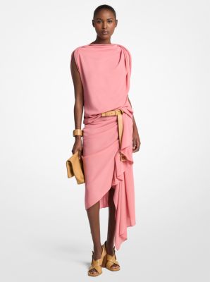 Michael Kors Collection Wool Crepe Draped Blouse