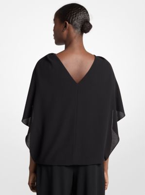 Wool Crepe Cape Top