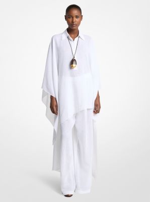 Caft&aacute;n asim&eacute;trico de gasa de lino