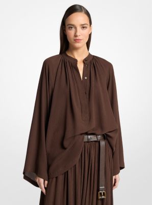 Blusa poeta de seda seersucker