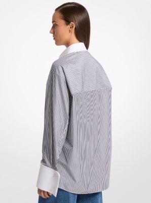 Camisa Tyler extragrande de mezcla de algodón a rayas