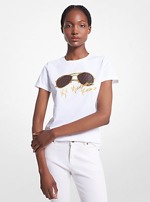 Logo Aviator Print Organic Cotton T-Shirt