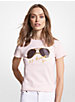 T-shirt en coton biologique à imprimé de lunettes aviateur à logo image number 0