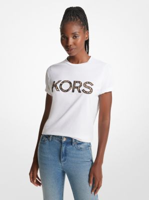 Printed KORS Organic Cotton T-Shirt | Michael Kors