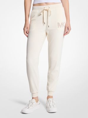 Pantalon de jogging en velours à logo et à ornements