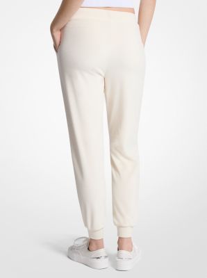 Embellished Logo Velour Joggers