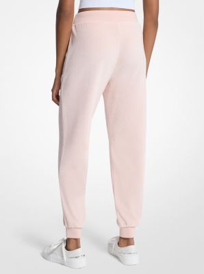 Embellished Logo Velour Joggers