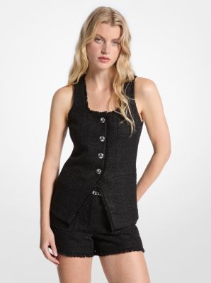 Michael Kors Tweed Vest In Black