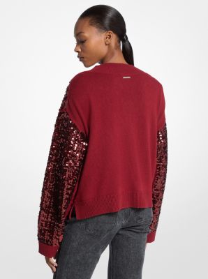 Sequined Cotton Blend Sweater