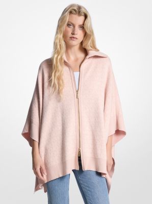 Reversible Logo Cotton Blend Zip-Up Poncho