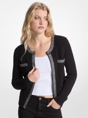 Cardigan adornado de mezcla de nailon in NEGRO | Michael Kors
