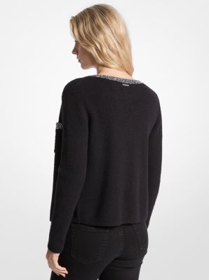 Cardigan adornado de mezcla de nailon in NEGRO | Michael Kors