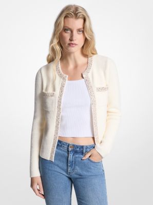 Embellished Nylon Blend Cardigan