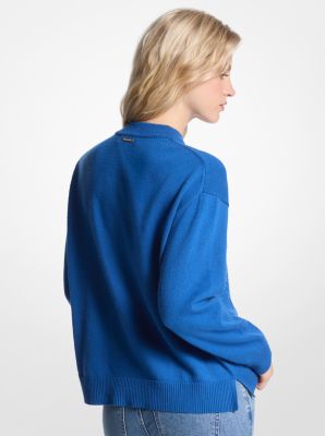 Embellished Logo Cotton Blend Sweater