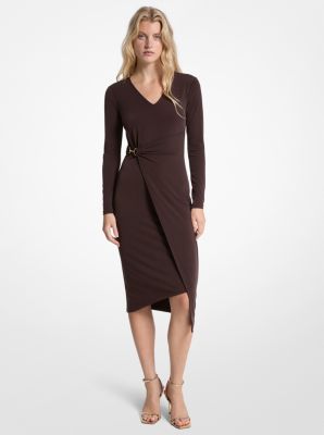 Robe cache-cœur en jersey mat extensible