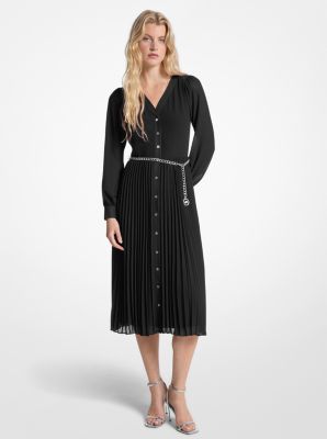 Georgette Belted Pleated Shirtdress | Michael Kors [US]