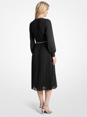 すーら★　0710 Georgette Belted Pleated Shirtdress | Michael Kors [US]