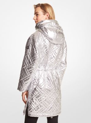 Quilted Metallic Ciré Puffer Jacket