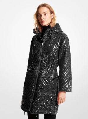 Michael kors black quilted 2024 jacket