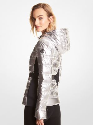 Michael kors shop jacket womens silver