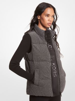 Quilted Metallic Knit Puffer Vest Michael Kors Canada