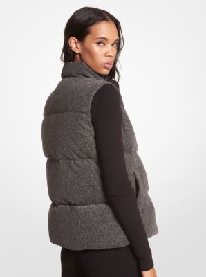 Quilted Metallic Knit Puffer Vest | Michael Kors Canada