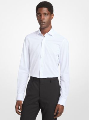 MK Slim-Fit-Hemd Aus Technischem Strick - Weiss