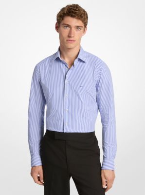 Slim-fit-Hemd aus technischem Strick mit Streifen image number 0