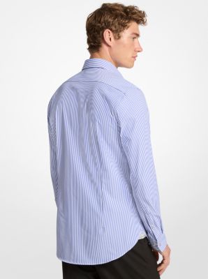 Slim-fit-Hemd aus technischem Strick mit Streifen image number 1