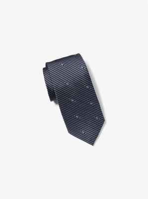 Logo Striped Silk Tie image number 0