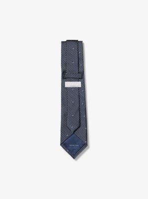 Logo Striped Silk Tie image number 1