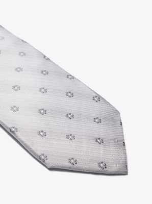 Floral Embroidered Silk Tie