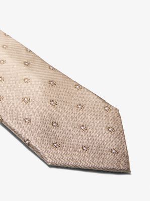 Krawatte aus Seide mit Blumenstickerei