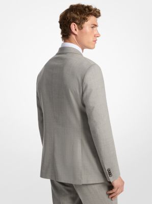 Slim-Fit Wool Blend Flannel Blazer in PALE GREY | Michael Kors