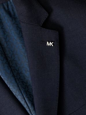 Blazer slim fit in flanella di misto lana