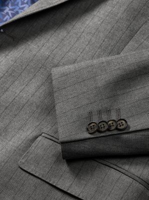 Blazer in misto lana stretch gessata