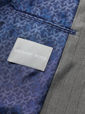 Blazer in misto lana stretch gessata