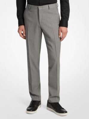 Pantaloni slim-fit in misto lana stretch con motivo gessato