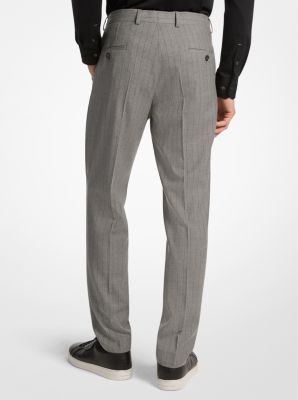 Pantaloni slim-fit in misto lana stretch con motivo gessato
