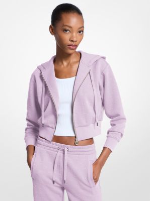 Logo Jacquard Charm Jacquard Cropped Zip-Up Hoodie | Michael