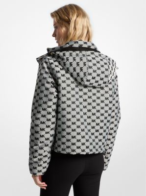 Logo Jacquard Hooded Puffer Jacket