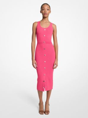 Stretch Viscose Blend Midi Tank Dress