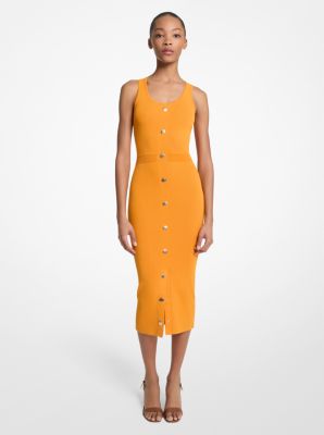 Shop Michael Kors Stretch Viscose Blend Midi Tank Dress